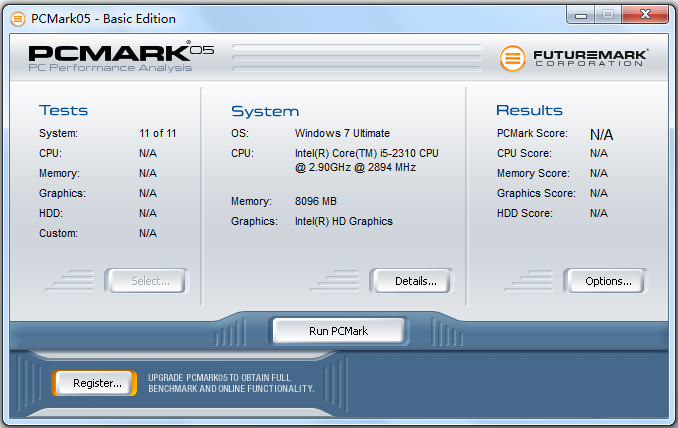 PCMark05(电脑性能测试) V1.2.0 英文版