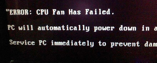 ERROR：cpu fan has failed