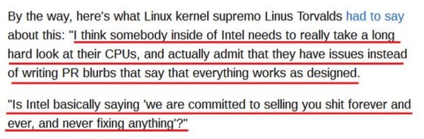 英特尔漏洞事件升级 Linux之父终于坐不住了