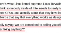 英特尔漏洞事件升级 Linux之父终于坐不住啦